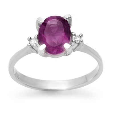 Vintage Style 1.53ctw Diamond & Amethyst Ring Gold: Lot no.: 90710 GENUINE SOLITAIRE 1.53 ctw AMETHYST & DIAMOND RING GEMSTONE: 1 OVAL CUT AMETHYST 1.50 ctw DIAMOND WEIGHT: 2 ROUND DIAMONDS 0.03 ctw CLARITY: SI COLOR: G-I GOLD: 1.8 GRAMS RING SIZE: 6 1