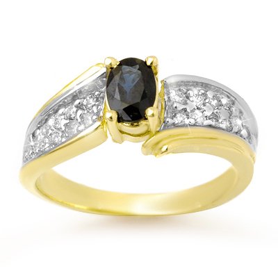 Certified 1.40ctw Sapphire & Diamond Ring Yellow Gold