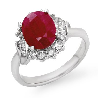 Overstock 3.31ctw Ruby & Diamond Ring 14K White Gold