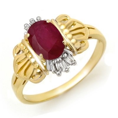 Overstock 1.06ct Ruby & Diamond Ladies Ring Yellow Gold