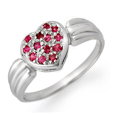 Certified 0.40ctw Pink Sapphire Ladies Ring White Gold