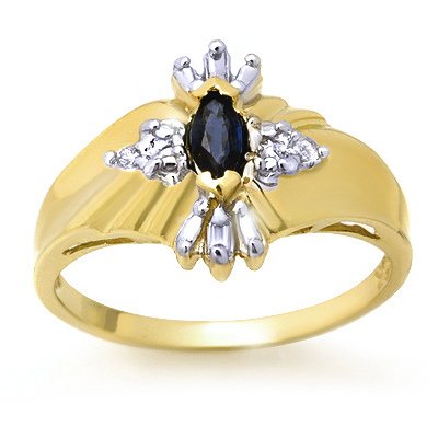 Vintage Style 0.22ctw Diamond & Sapphire Ring Gold