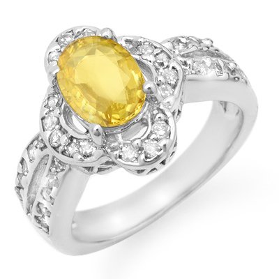 ACA Certified 3.50ctw Sapphire & Diamond Ring 14K Gold