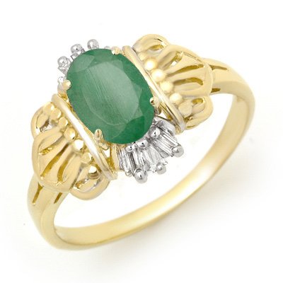 ACA Certified .81ctw Emerald & Diamond Ladies Ring Gold
