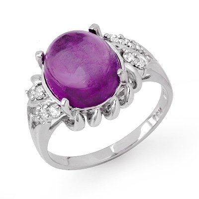 Vintage Style 4.25ctw Diamond & Amethyst Ring Gold
