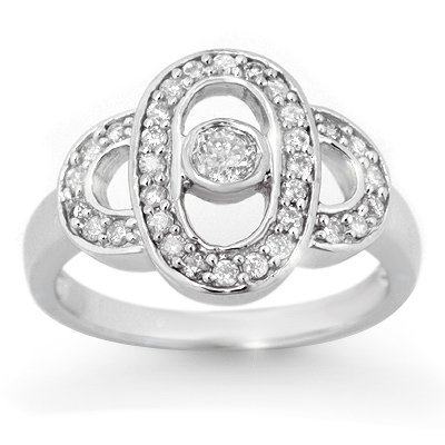 Certified 0.55ct Diamond Right-Hand White Gold Ring