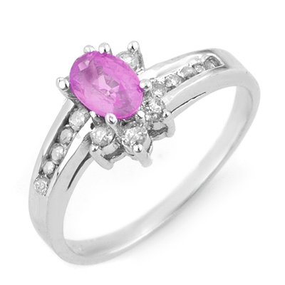 Certified 1.05ctw Pink Sapphire & Diamond Ring Gold