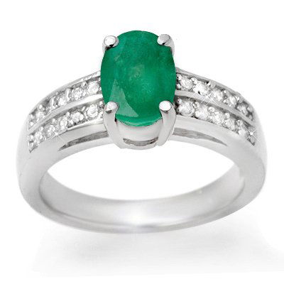 Certified 3.25ctw Emerald & Diamond Ring White Gold: Lot no.: 99215A ANTIQUE STYLE 3.25ctw EMERALD & DIAMOND 14KT WHITE GOLD RING GEMSTONE: 1 OVAL GENUINE EMERALD 2.75ctw DIAMONDS: 20 ROUND BRILLIANT CUT O.50ctw CLARITY: SI COLOR: G-I GOLD: APPROXIMATEL