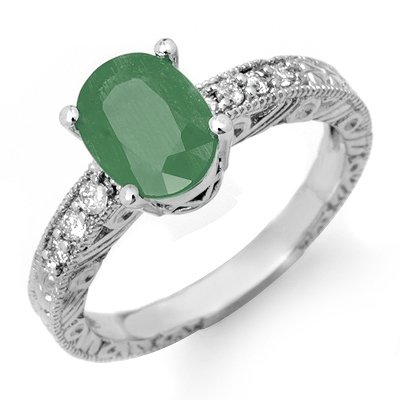 ACA Certified 2.56ctw Emerald & Diamond Ring 14K W Gold: Lot no.: 99444A ANTIQUE STYLE 2.56ctw EMERALD & DIAMOND RING IN WHITE GOLD GEMSTONE: 1 OVAL CUT EMERALD 2.38 ctw DIAMOND: 6 ROUND DIAMONDS 0.18 ctw CLARITY: SI2-I1 COLOR: H-J GOLD: APPROXIMATELY 4.30 