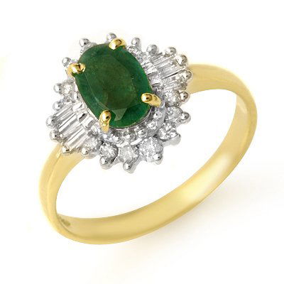 Overstock 1.25ctw Emerald & Diamond Ring Yellow Gold: Lot no.: 90679 BRAND NEW , GENUINE 1.25 ctw EMERALD & BAGUETTE DIAMOND RING IN 10KT YELLOW GOLD GEMSTONE: 1 OVAL CUT EMERALD 0.85ctw DIAMOND: 14 ROUND DIAMONDS 6 BAGUETTE DIAMONDS 0.40ctw CLARITY: SI3