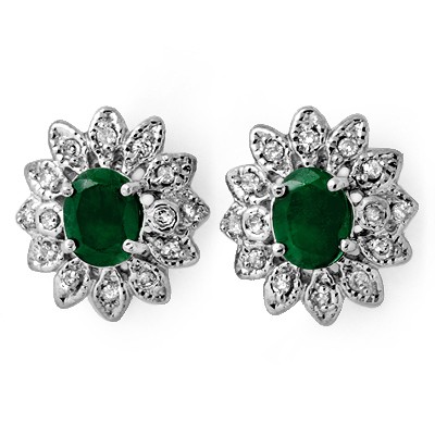 Certified 3.10ctw Diamond & Emerald Stud Earrings Gold: Lot no.: 99175A NEW , 3.10 ctw EMERALD & DIAMOND EARRINGS GEMSTONE: 2 GENUINE EMERALD 2.50ctw DIAMOND: 28 BRILLIANT DIAMONDS 0.60ctw CLARITY: SI2-I1 COLOR: H-J GOLD: APPROXIMATELY 8.30 GRAMS