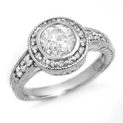 Solitaire 1.35ct Diamond Engagement Anniversary Ring: Lot no.: 99622A BRAND NEW 1.35ctw VINTAGE STYLE DIAMOND ENGAGEMENT ANNIVERSARY RING SET IN 14K WHITE GOLD GEMSTONE: 1 ROUND BRILLIANT 1.02ctw SIDE DIAMOND: 23 ROUND BRILLIANT 0.33ctw CLARITY: SI3-I1 C