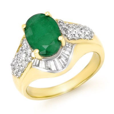Certified 2.57ctw Emerald & Diamond Ring 14K Gold: Lot no.: 90691 BRAND NEW, VINTAGE STYLE 2.57 ctw EMERALD & DIAMOND RING 14KT GOLD GEMSTONE: 1 OVAL CUT EMERALD 1.92 ctw DIAMOND: 26 ROUND & 18 BAGUETTE 0.65ctw CLARITY: SI3-I2 COLOR: H-K GOLD: APPROXI