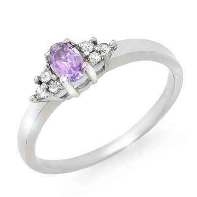 Genuine 0.31ctw Tanzanite & Diamond Ring 10K White Gold: Diamond: 6 Round cut @ 0.11 ctw Clarity: SI-I Color: H-KGemstone: Natural TanzaniteGemstone color: PurpleGemstone quality: Good-to-Very GoodGemstone Cut & Weight: 1 Oval cut @ 0.20 ctwMetal Purity & C