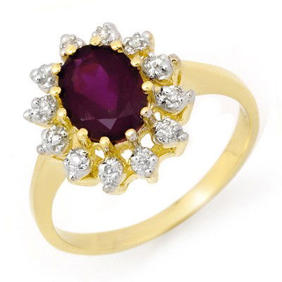 Genuine 1.19ctw Amethyst & Diamond Ring 10K Yellow Gold: Diamond: 12 Round cut @ 0.11 ctw Clarity: SI-I Color: H-KGemstone: Natural AmethystGemstone color: PurpleGemstone quality: Good-to-Very GoodGemstone Cut & Weight: 1 Oval cut @ 1.08 ctwMetal Purity & C