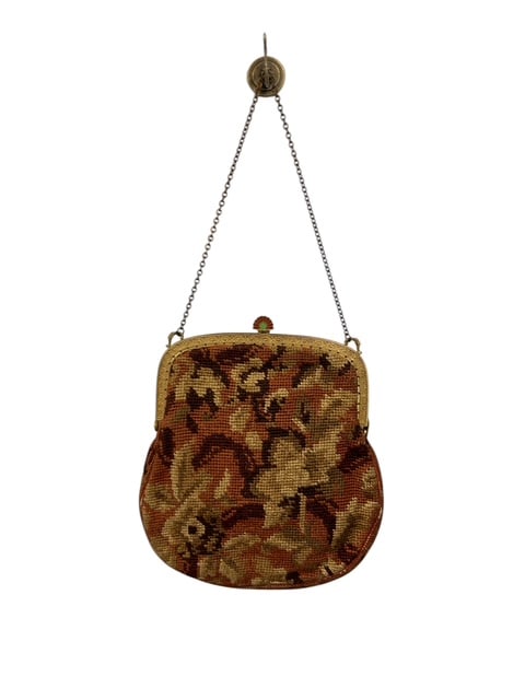 Victorian Flower Handmade Tapestry Purse with Enamel Frame (1 of 8)