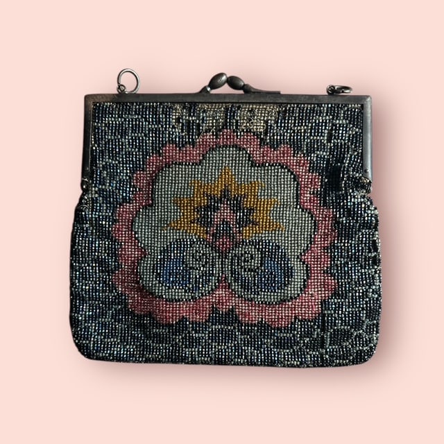 1900's Antique Colorful Glass Beaded Purse: This unfinished piece sounds like a remarkable opportunity for a restoration project that could bring out its full beauty and historical charm! The missing beadwork offers a chance for creativity and