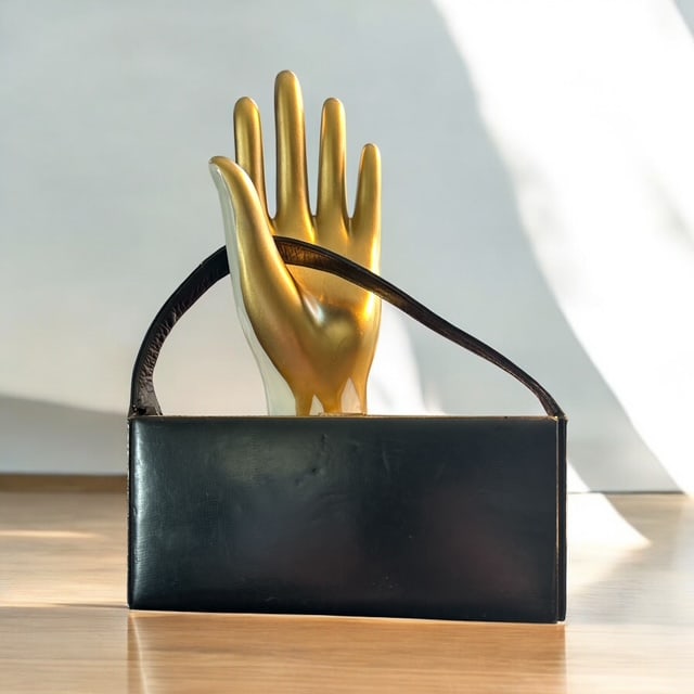 Antique Early 1900s EVAN’S LEATHER ACCENT MINAUDERIE CLUTCH (1 of 11)