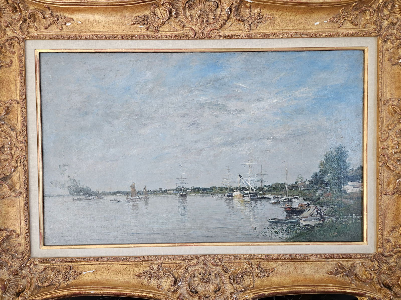 Eugene Louis Boudin (Frennch, 1824-1898) Impressionist Painting (1 of 4)