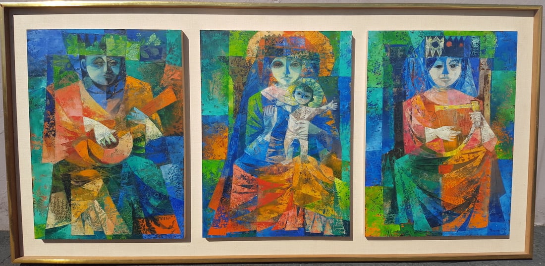 Mid-Century Modernist Mythological painting (1 of 5)