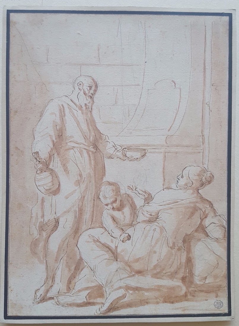 Italian Old Master Drawing Anton Domenico Gabbiani (1652–1726) attr. (1 of 2)
