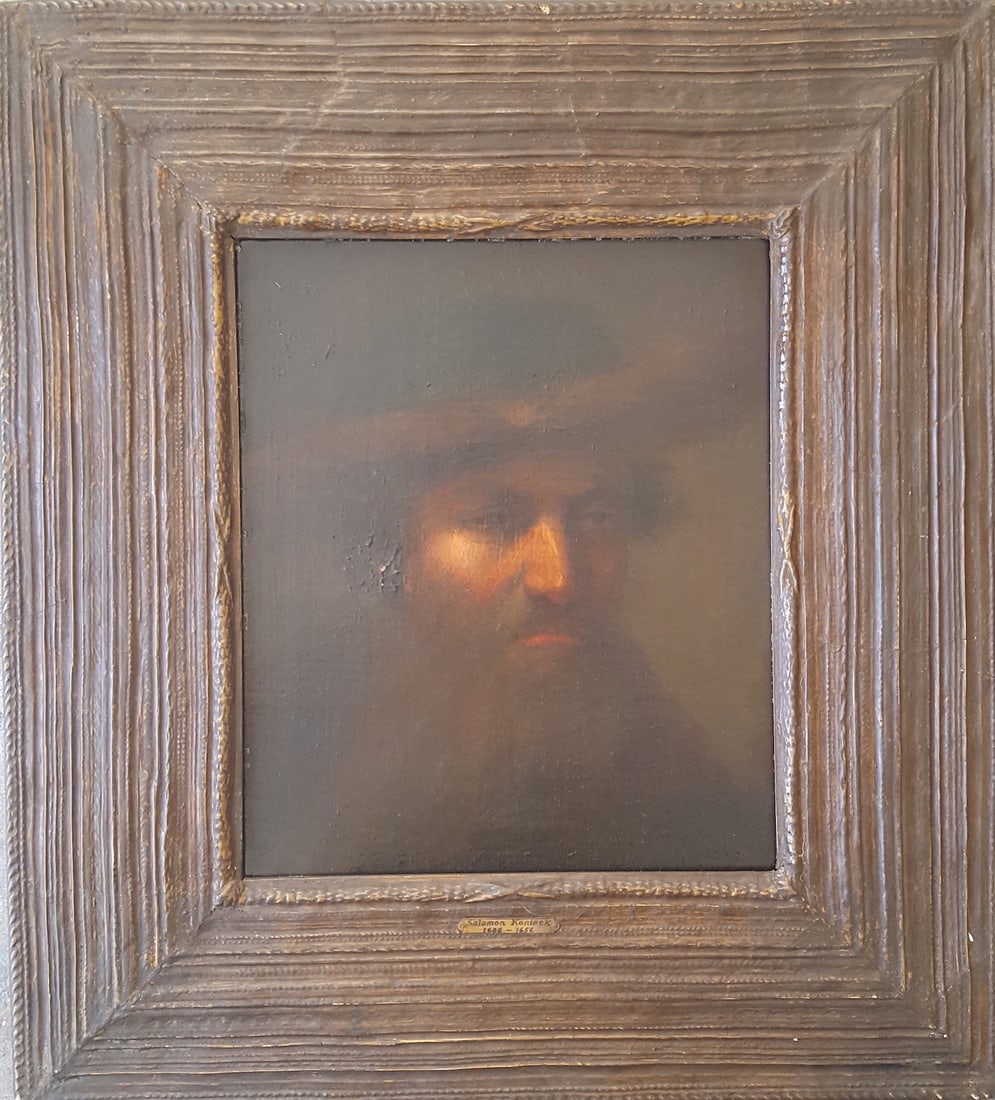 Dutch Old Master Portrait. Salomon Koninck, attr.: Artist: (Dutch School Old Master)Title: Portrait of man in hatMedium: Oil on canvasSize: 18” x 15” inches (45.8 x 38 cm)Date: 1600’sCondition: canvas lined. some flaking top the left of
