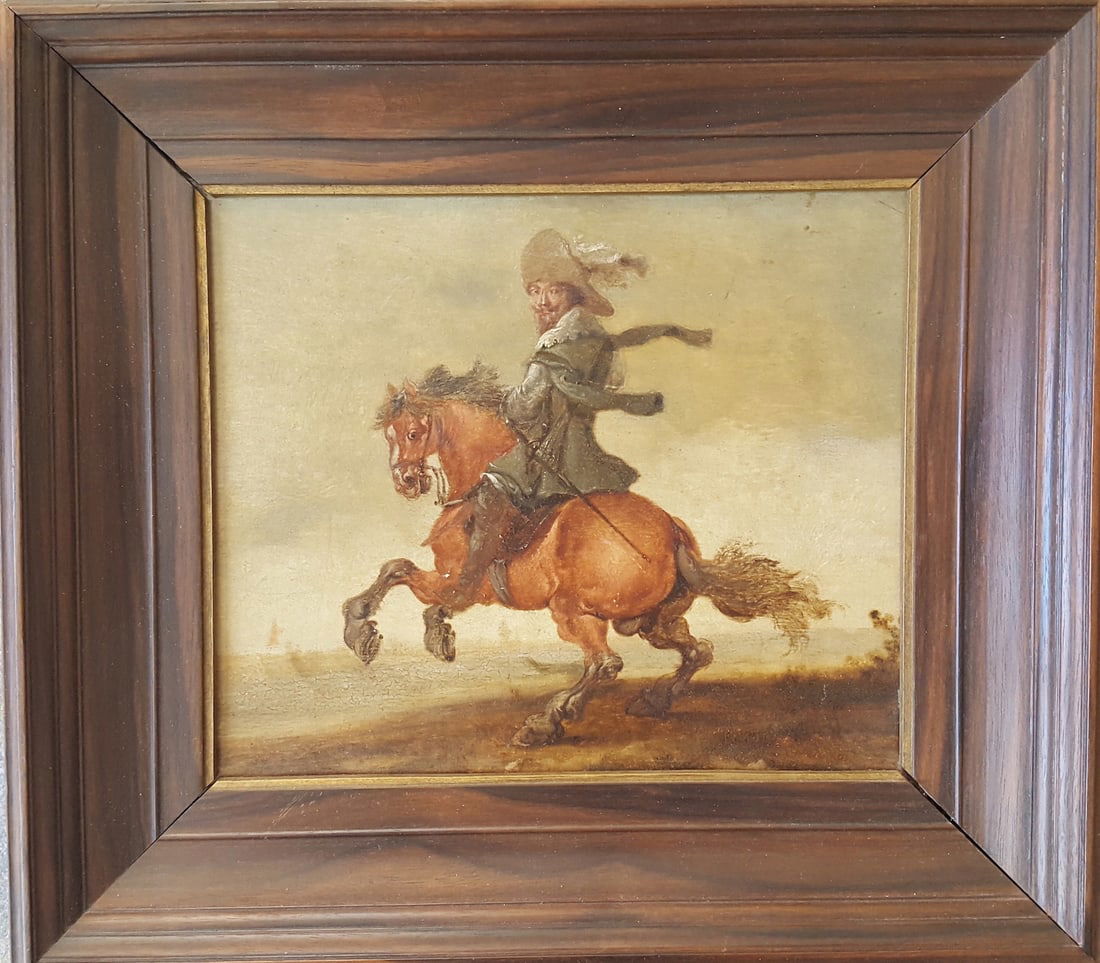 Old Master Dutch Painting Cavalier & Horse (1 of 3)
