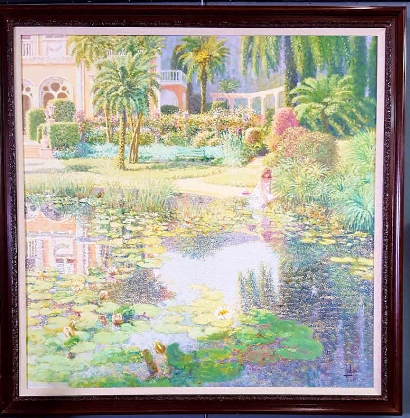 Louis P. Fabien HUGE French Impressionist Garden Painting (1 of 2)