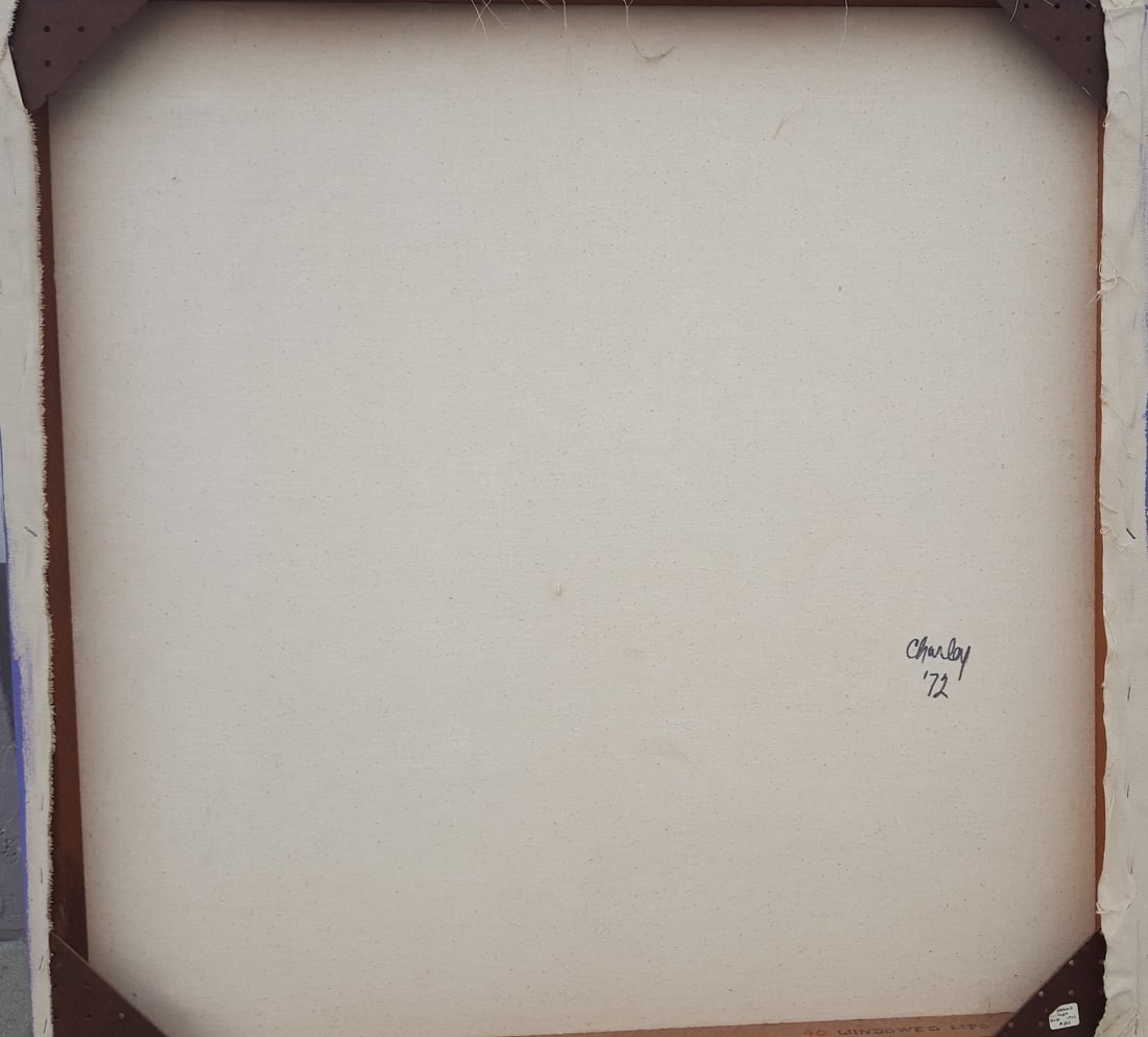 Pop OpArt Modern 1970's Lips painting: Artist: (mystery artist?)Title: Medium: oil on canvasSize: 36" x 36"Condition: small puncture in center of painting (only visible close-up), otherwise original condition. FABULOUS!