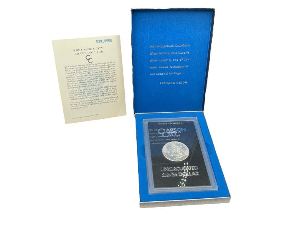 1983 UNCIRCULATED U.S. MORGAN SILVER DOLLAR GSA HOARD BLACK AND BLUE PACK (1 of 13)