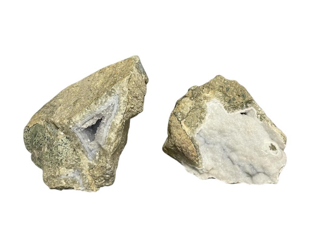 TWO BLUE LACE AGATE GEOLOGICAL SPECIMENS (1 of 7)