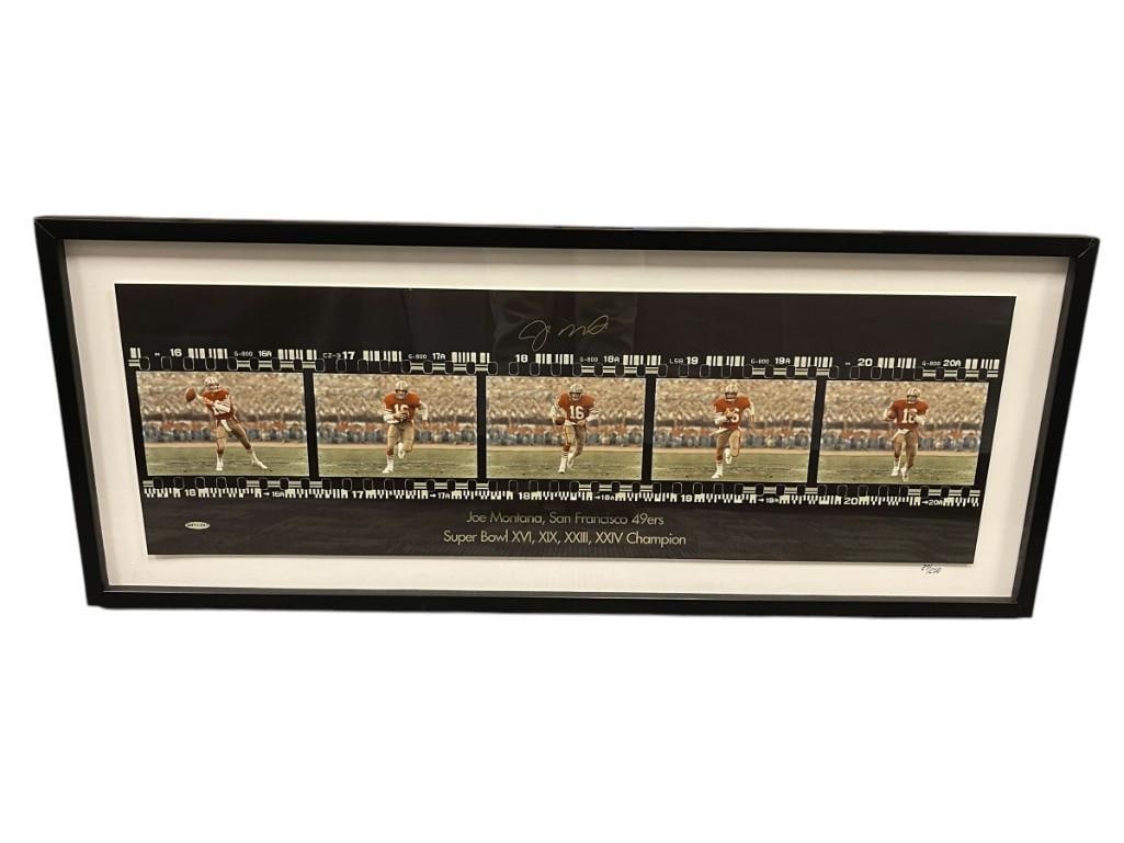 JOE MONTANA AUTOGRAPHED "MONTANA FRAMED SUPER BOWL FILM STRIP #2" LIMITED EDITION FRAMED DISPLAY (1 of 11)