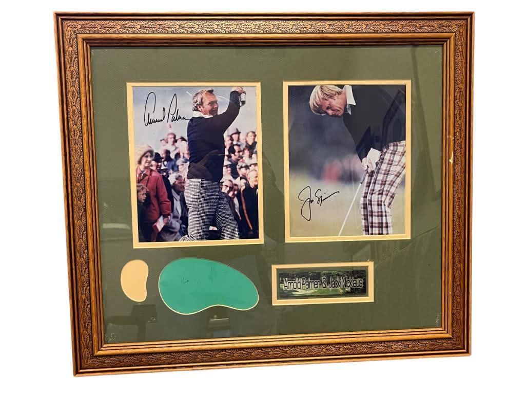 ARNOLD PALMER AND JACK NICKLAUS AUTOGRAPHED GOLFING DISPLAY (1 of 7)