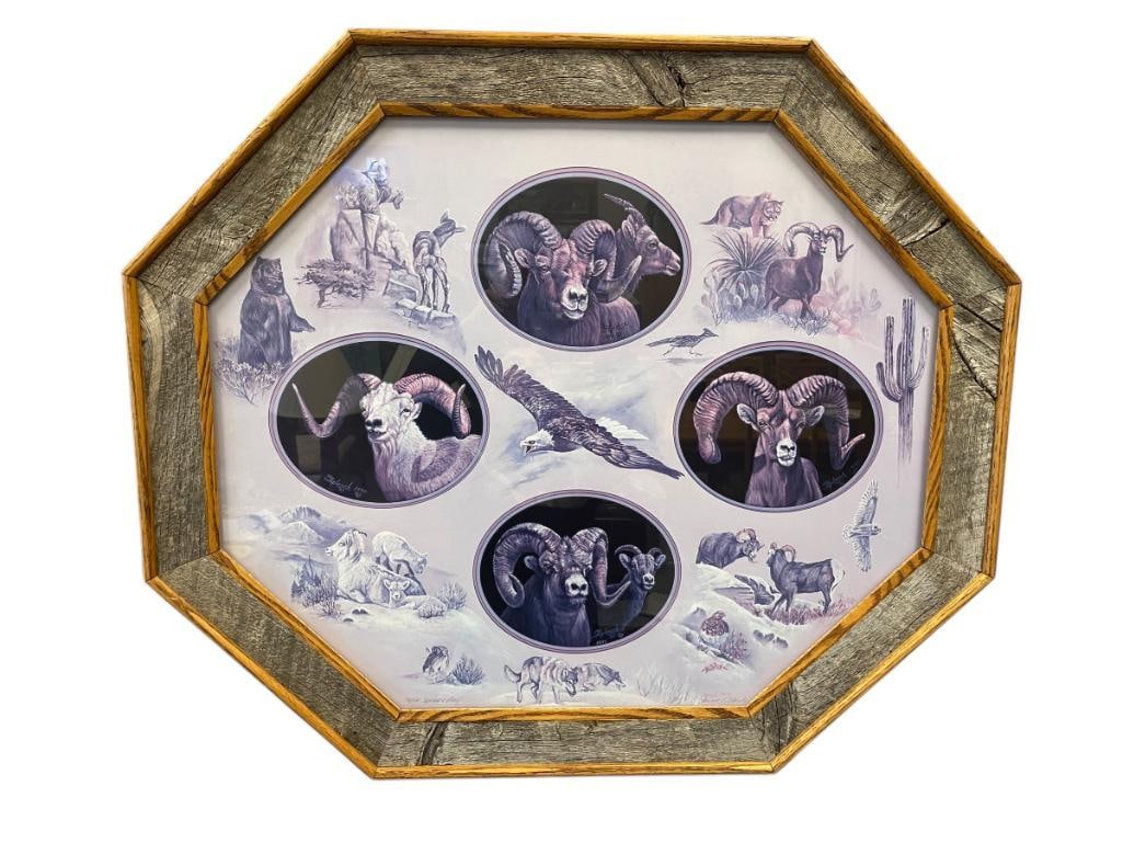 UNIQUE SIGNED "GRAND SLAM" BIG HORN SHEEP HUNTING SPONSOR PROOF BY JOANNE L. FLESCH (1 of 8)