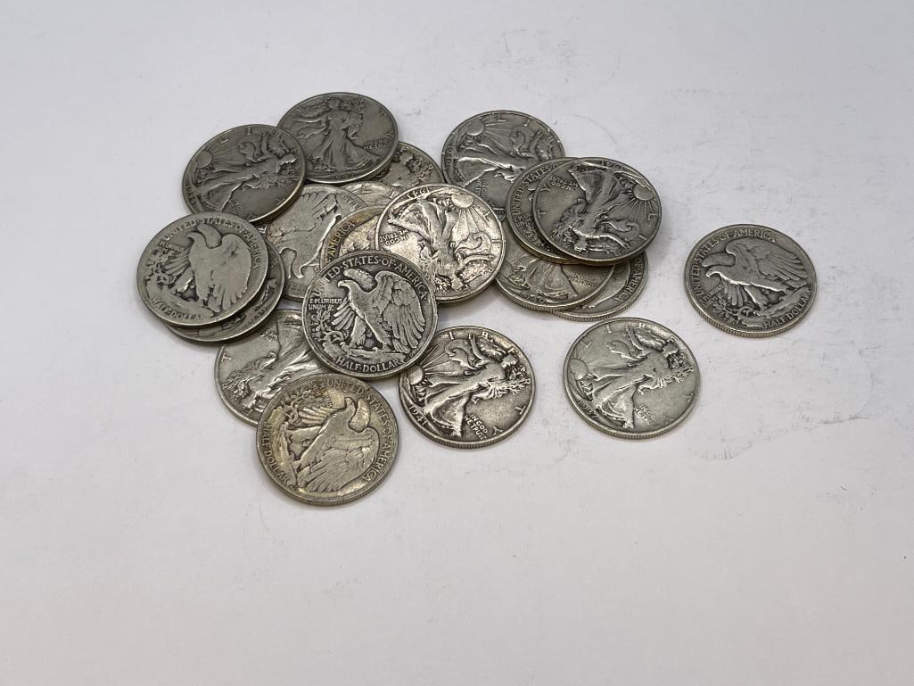 $10 ROLL OF U.S. WALKING LIBERTY SILVER HALF DOLLARS (1 of 7)
