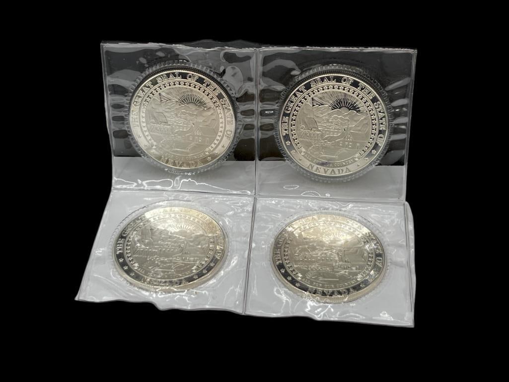 FOUR 2000 "WILD HORSES OF NEVADA" .999 FINE SILVER ROUNDS (1 of 7)