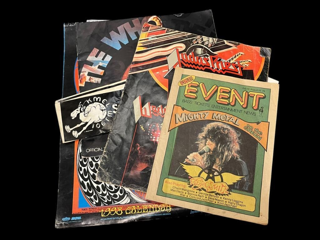 COLLECTIBLE ROCK-N-ROLL EPHEMERA INCLUDING FILLMORE POSTERS 1993 CALENDAR, THE WHO TOUR PROGRAM, ... (1 of 19)
