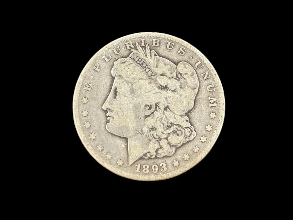1893-CC U.S. MORGAN SILVER DOLLAR: 90% SILVER