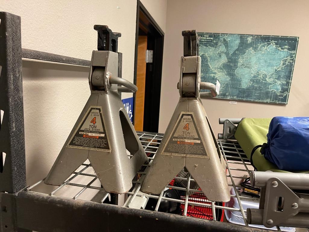 PAIR SEARS 4-TON JACK STANDS: GOOD CONDITION
