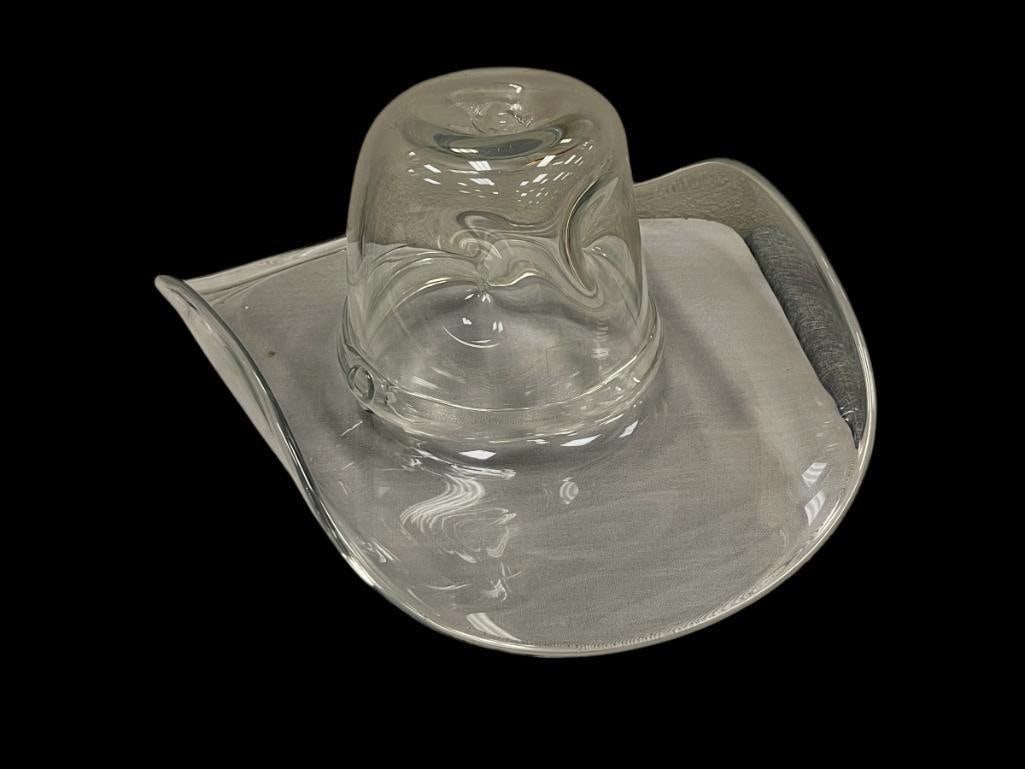BLENKO HAND BLOWN ART GLASS COWBOY HAT CENTERPIECE (1 of 8)