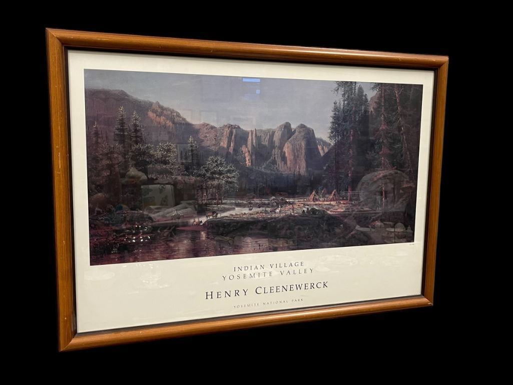 INDIAN VILLAGE YOSEMITE POSTER PRINT BY HENRY CLEENEWERCK (1818-1901) CIRCA 1889 (1 of 9)