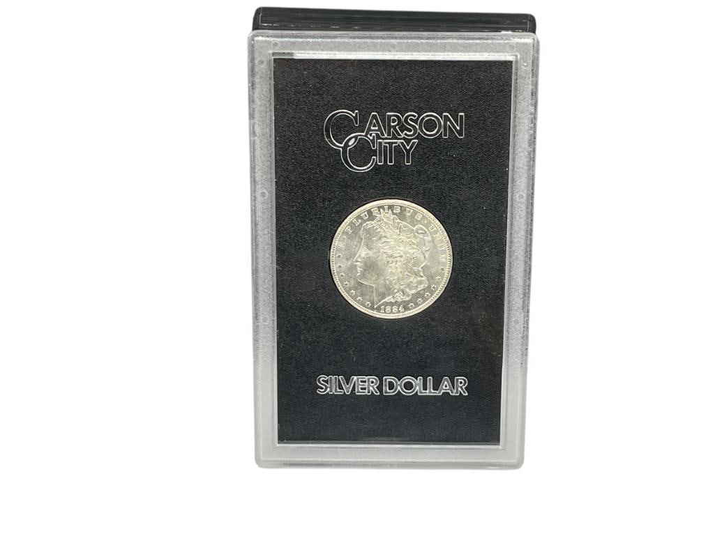 1884-CC U.S. MORGAN SILVER DOLLAR IN GSA HOARD BLACK PACK (1 of 9)