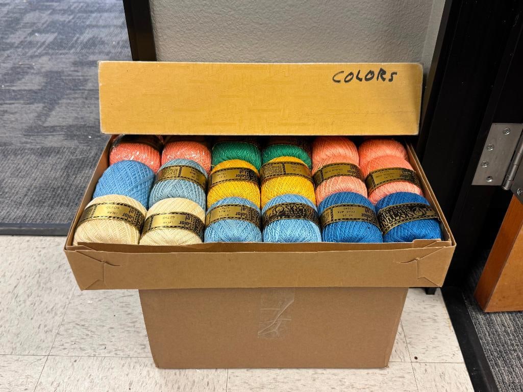 ASSORTED NEW CROCHET COTTON THREAD CONES BY LILY SKYTONE, COLOR LOT, AND AUNT LYDIA'S (1 of 6)