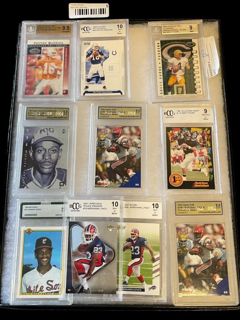 1990'S AND 2000'S NFL FOOTBALL AND MLB BASEBALL SPORT CARDS GRADED BY BCCG, USA, AND BECKETT (1 of 11)