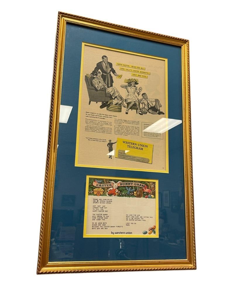 VINTAGE WESTERN UNION EASTER TELEGRAM WISHING HAPPY EASTER AND BUNNY-GRAM (1 of 11)