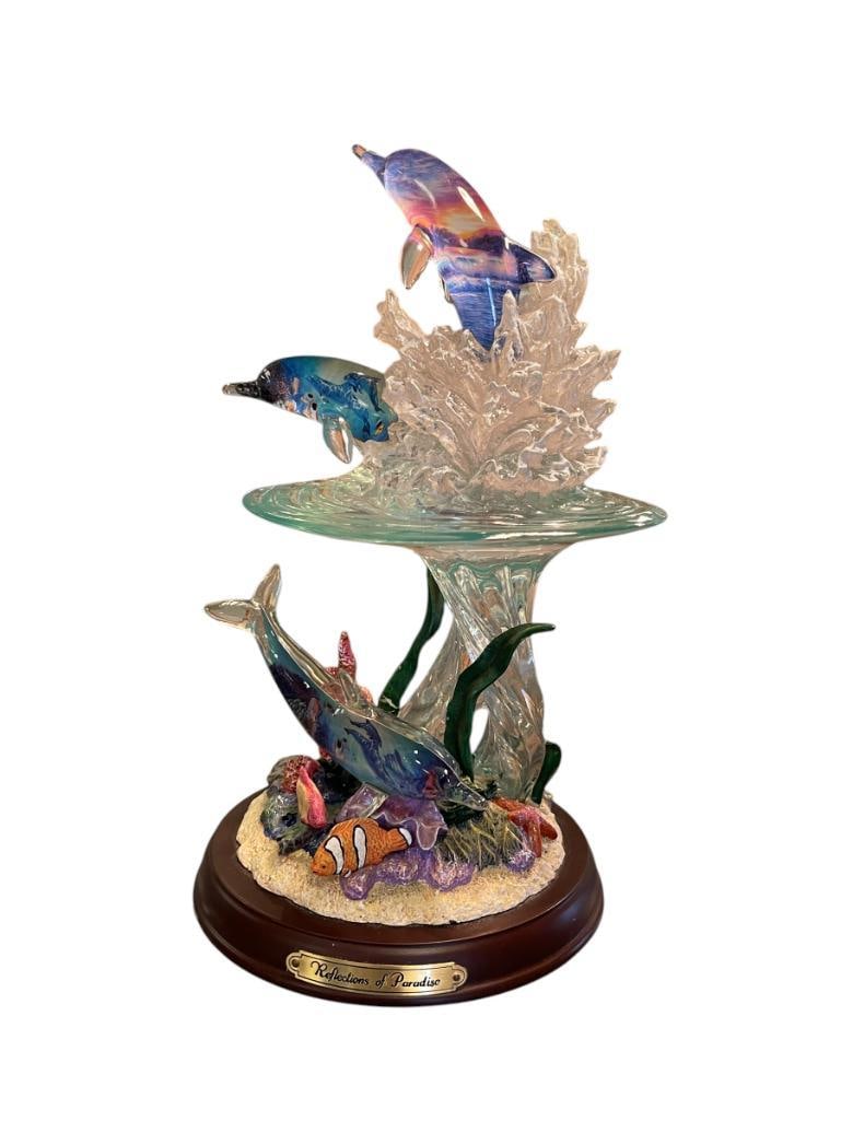 "REFLECTIONS OF PARADISE" DOLPHIN AND SEA LIFE FIGURE BY CHRISTIAN RIESE LASSEN (1 of 11)