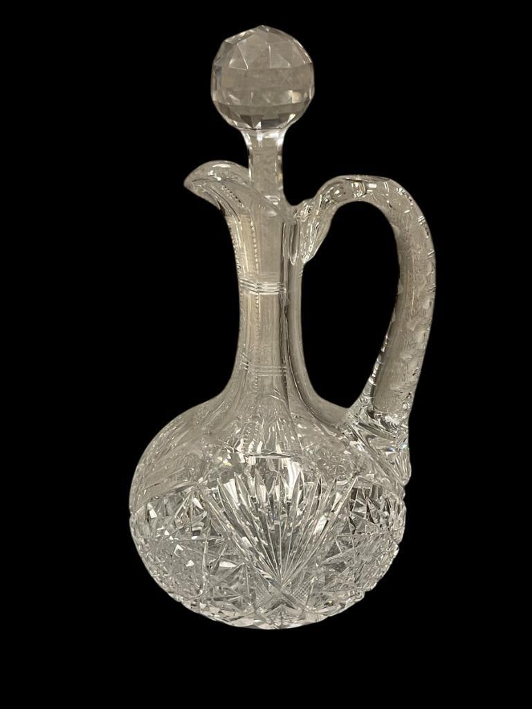 BRILLIAN PERIOD HAND CUT CRYSTAL DECANTER WITH FACETED CRYSTAL STOPPER (1 of 7)