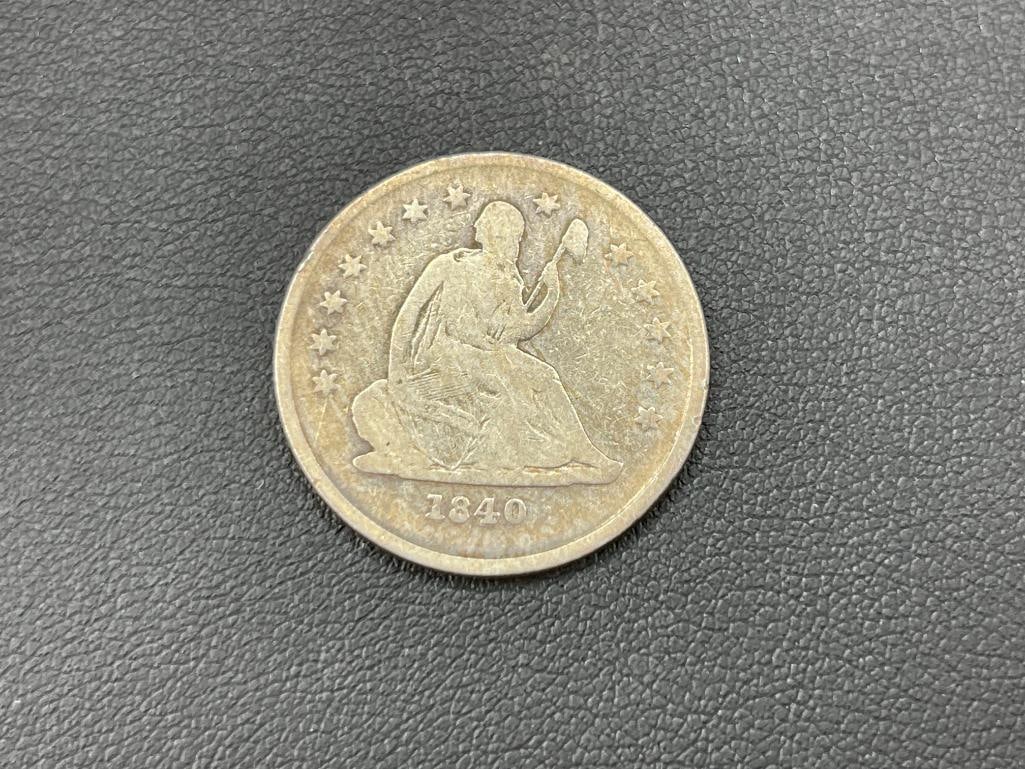 1840-O U.S. SEATED LIBERTY SILVER QUARTER (1 of 6)