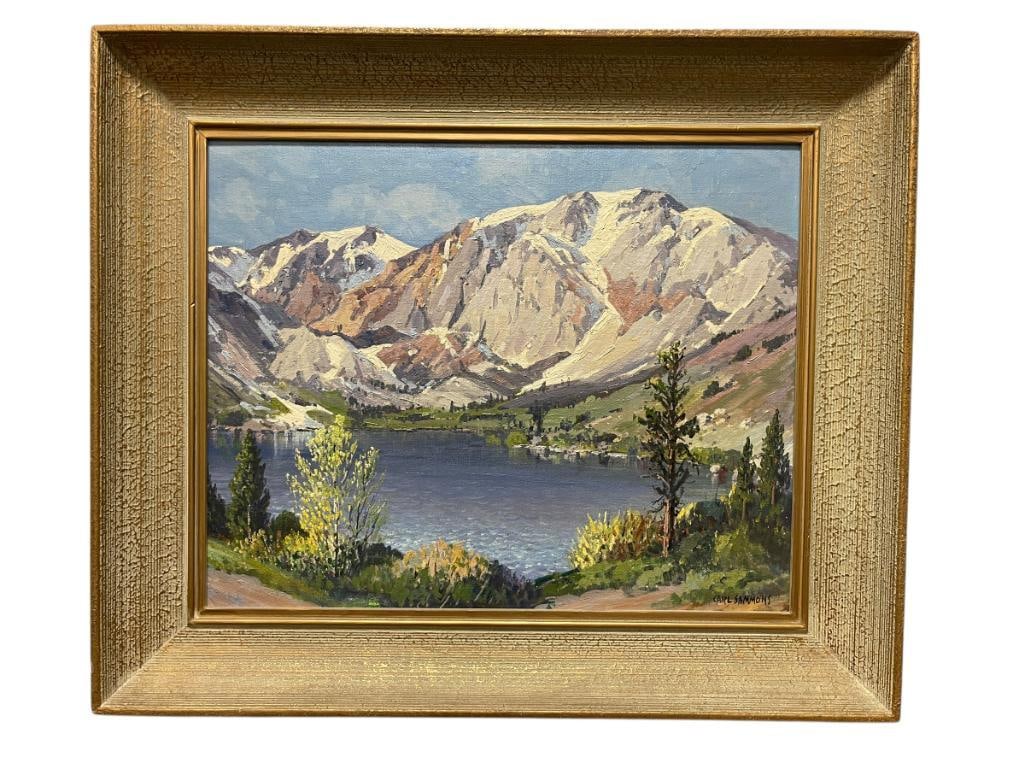 CARL SAMMONS (1883-1968) CALIFORNIA ARTIST ORIGINAL PAINTING ON BOARD CONVICT LKE - HIGH SIERRA (1 of 9)