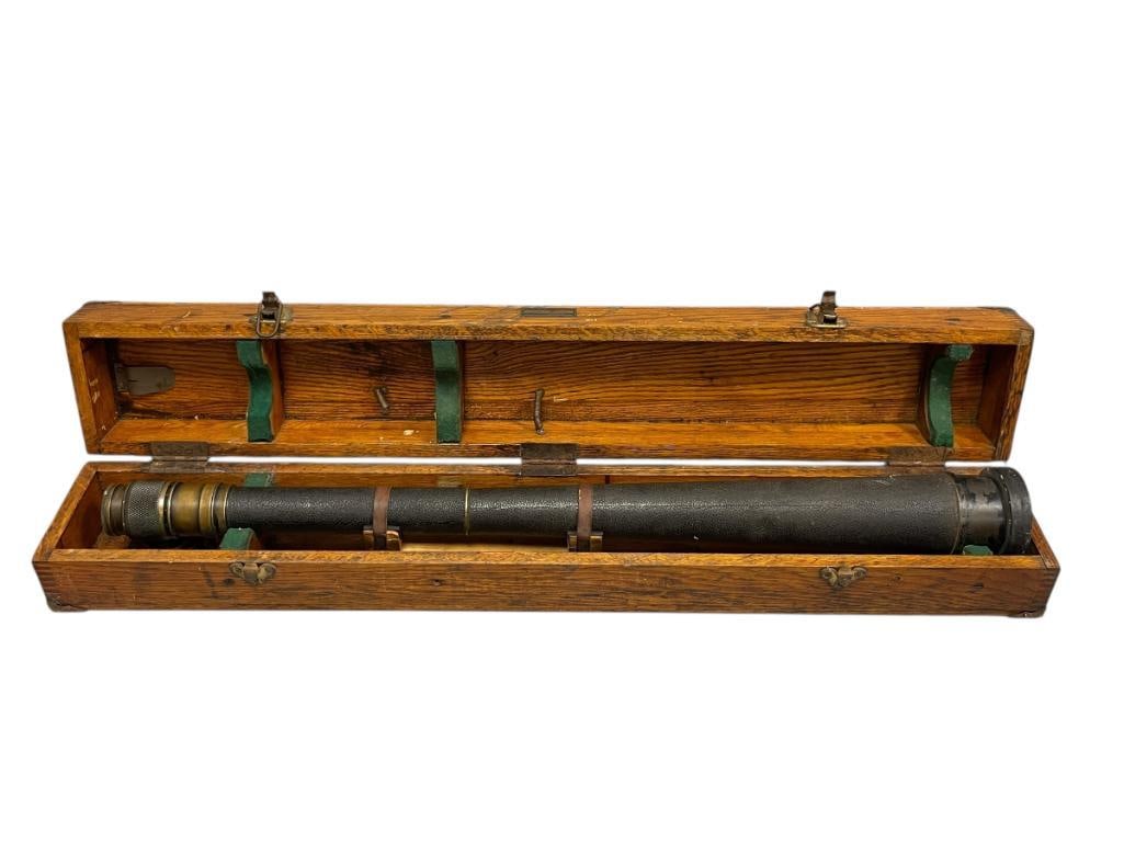 1942 WWII US NAVY QUARTERMASTER'S MK 1 SPYGLASS 16 POWER MADE BY WOLLENSAK OPTICAL CO. NO. 7508 (1 of 16)